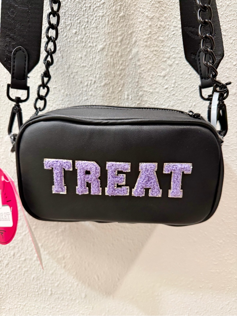Betsey Johnson Halloween Trick or Treat Embellished Black Crossbody Bag